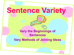 Sentence Variety - Philadelphia University