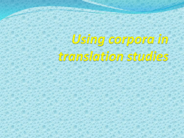 Using corpora in translation studies