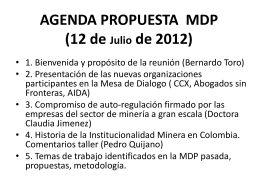 AGENDA PROPUESTA MDP (12 de Julio de 2012)