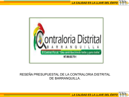 Diapositiva 1 - - Contraloria Distrital de Barranquilla