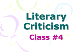Literary Criticism - 輔仁大學英國語文學系 Fu Jen
