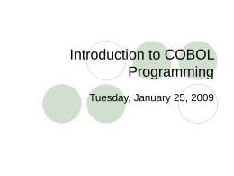 Introduction to COBOL Programming
