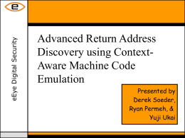 Advanced Return Address Discovery using Context