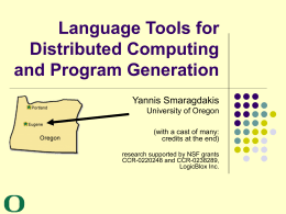 Language Tools for Distributed Computing and Program