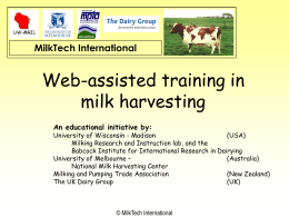 MilkTech-International Web-assisted training in milk