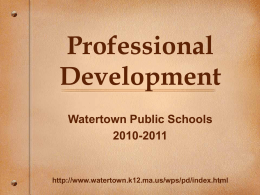 PowerPoint Presentation - Professional Development