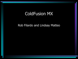 ColdFusion MX - Villanova University