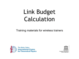 Link Budget Calculation - Wireless | T/ICT4D Lab