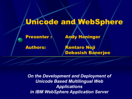 Unicode and WebSphere