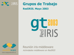 Grupos de Trabajo RedIRIS. Mayo 2003