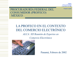 FTAA.ecom/inf/119 13 de febrero de 2002 / La PROFECO …
