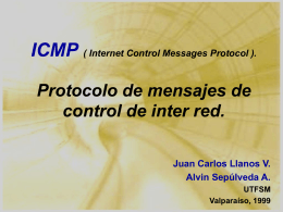 ICMP : Protocolo de mensajes de control de interred.