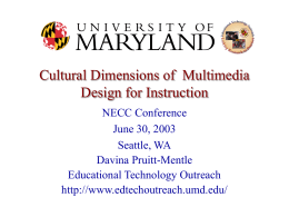 Cultural Dimensions of Multimedia Design for Insturction