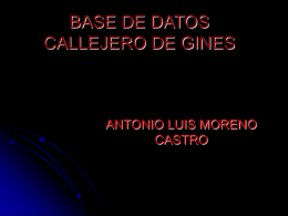BASE DE DATOS CALLEJERO DE GINES