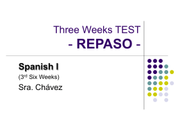 Three Weeks TEST - REPASO - Northwest ISD / Overview