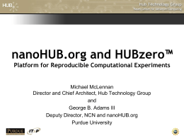 nanoHUB abd HUBzero Platform for Reproducible