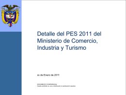Detalle del PES 2011 del Ministerio de Comercio, Industria