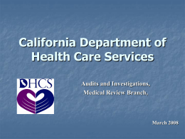 California Department of Health Services