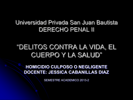Universidad Privada San Juan Bautista DERECHO PENAL II