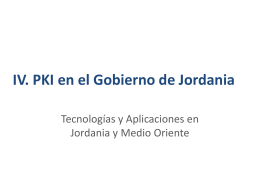 IV. PKI en el Gobierno de Jordania