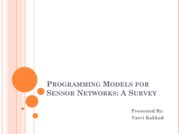 Programming Models for Sensor Networks: A Survey