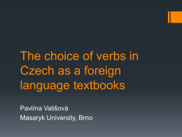 The choice of verbs in Czech as a foreign language …