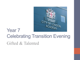 Year 7 Celebrating Transition Evening