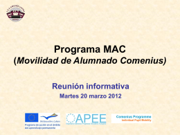 Programa MAC (Movilidad de Alumnado Comenius)