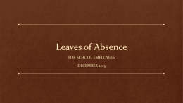 Leaves of Absence - Tulare County Education Office