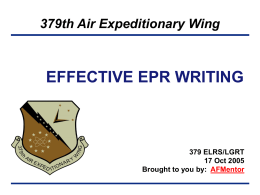 EFFECTIVE EPR WRITING