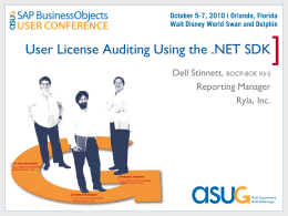 User License Auditing Using the .NET SDK