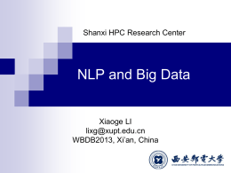 NLP and Big Data - University of California, San Diego
