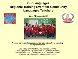 Our Languages Regional Training Event for Community