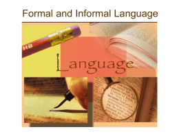 Formal and Informal Language - Home