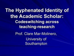 The hyphenated identity of the Academic Scholar