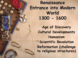 Renaissance Entrance into Modern World 1300