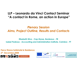 LLP – Leonardo da Vinci Contact Seminar “A contact in …