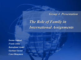 Role of Family in IHRM - San Francisco State University