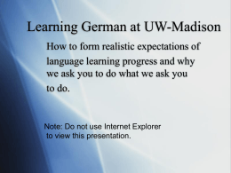 PowerPoint Presentation - Learning German at UW …