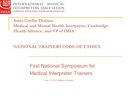 First National Symposium for Interpreter Trainers