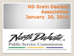 ND Grain Dealers Association January 20, 2014