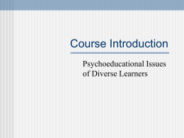 Course Introduction - University of Nevada, Las Vegas