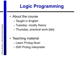 Learn Prolog Now, lecture 1