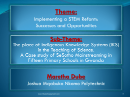 Theme: Implementing a STEM Reform: Successes and …