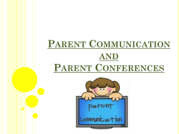 Parent Communication and Parent Conferences