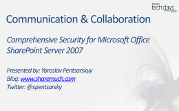 Comprehensive Security for Microsoft Office SharePoint …