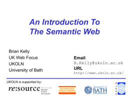 Introduction To The Semantic Web