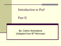 Introduction to Perl Part II - T