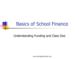 Budgets And Class Size