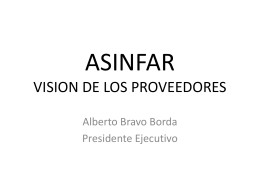 ASINFAR VISION DE LOS PROVEEDORES